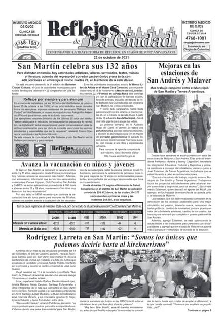 Portada de la edición del 22 de octubre 2021
