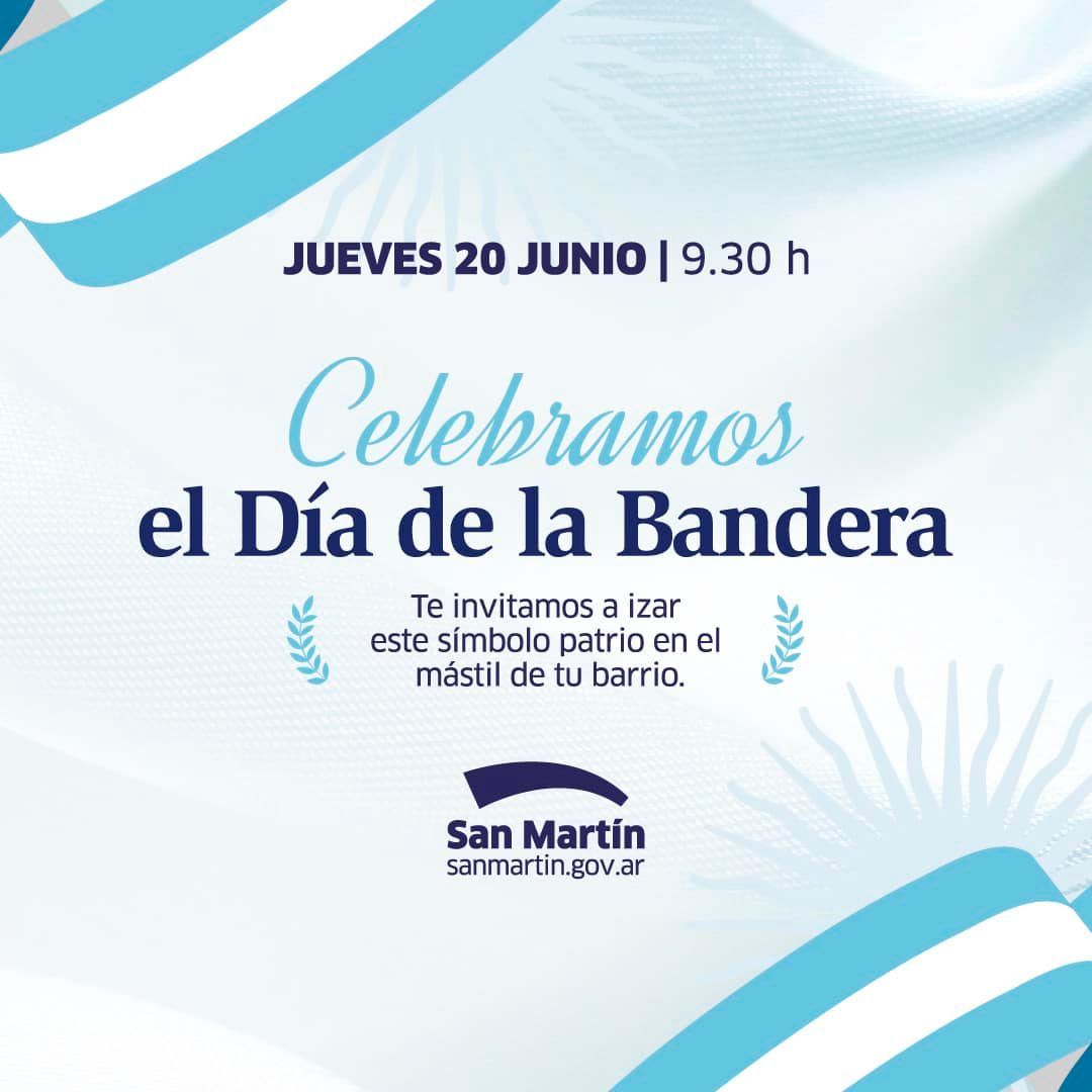 San Martín celebra el Día de la Bandera en las plazas