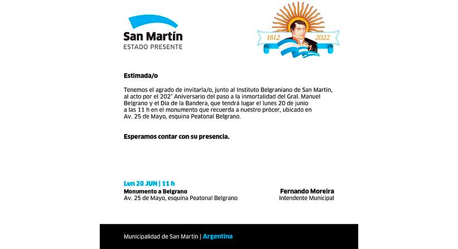 Acto conmemorativo por el 20 de Junio