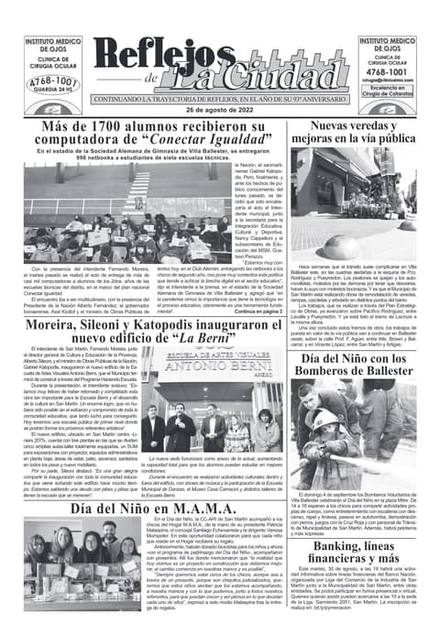 Portada de la edición del 26 de agosto 2022
