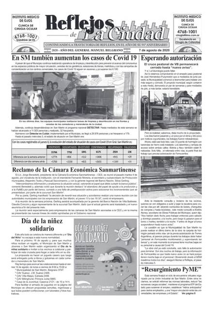 Portada de la edición del 7 de agosto 2020