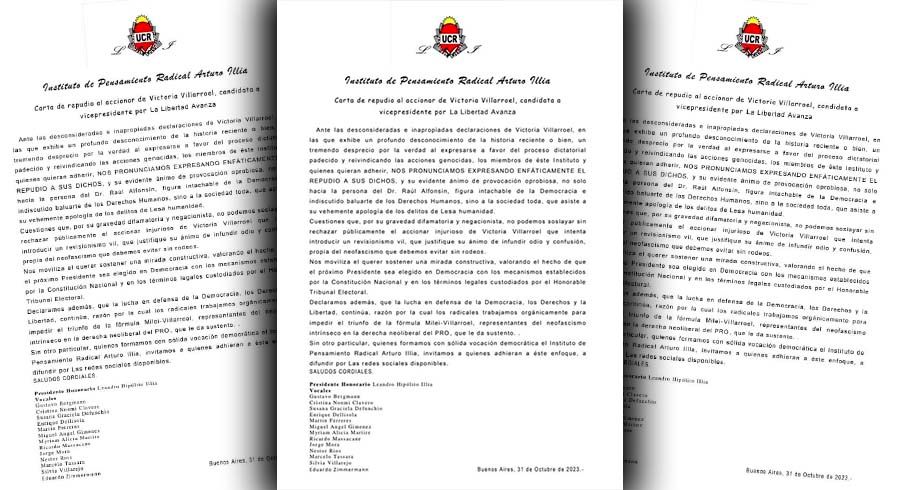 Rechazo radical a dichos de Villaruel