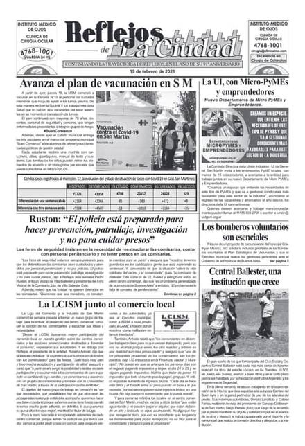Portada de la edición del 19 de febrero 2021