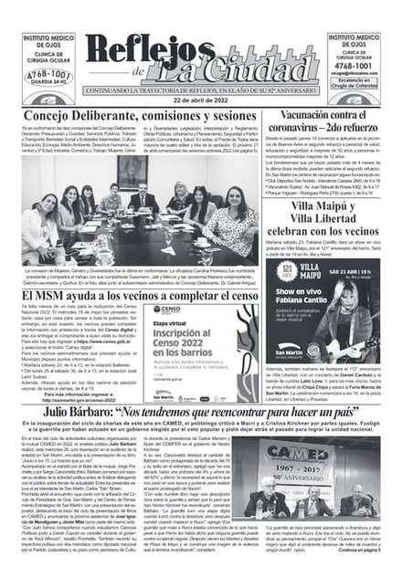 Portada de la edición del 22 de abril 2022