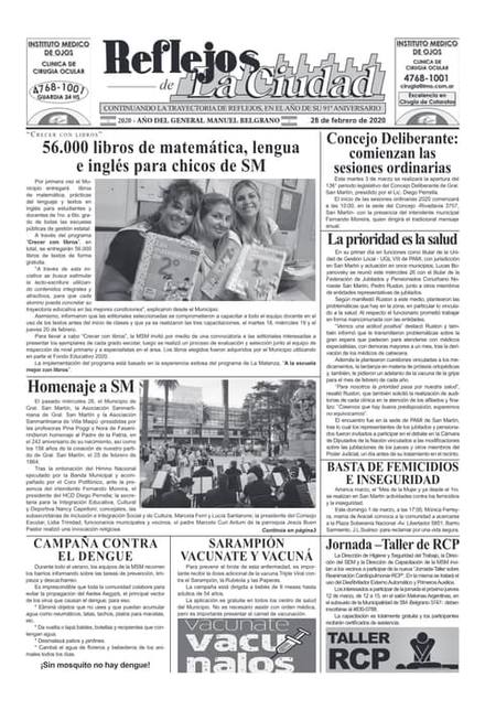 Portada de la edición del 28 de febrero 2020