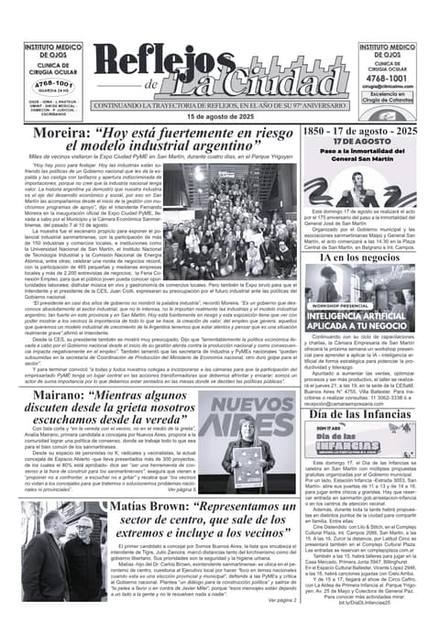 Portada de la edición del 15 de agosto 2025