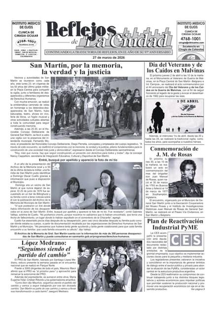 Portada de la edición del 27 de marzo de 2026