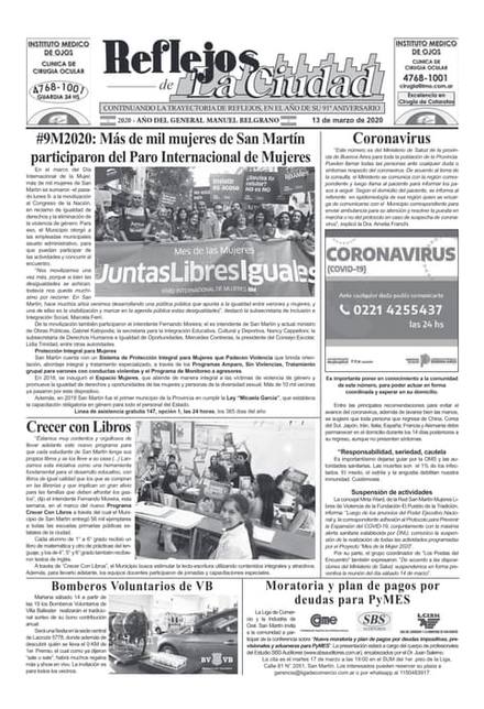 Portada de la edición del 13 de marzo 2020