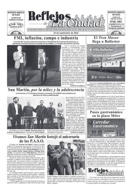 Portada de la edición del 23 de septiembre 2022