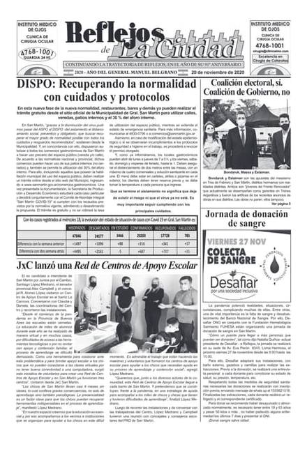 Portada de la edición del 20 de noviembre 2020