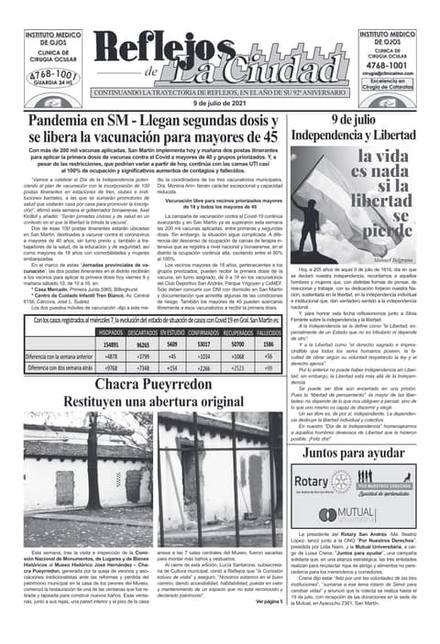 Portada de la edición del 9 de julio 2021