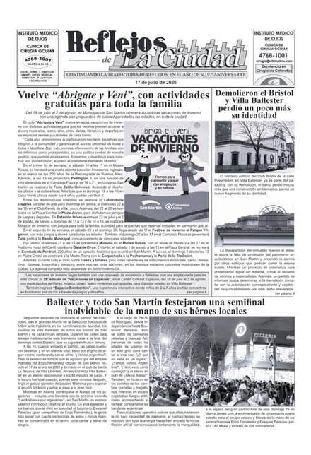 Portada de la edición del 17 de julio de 2026