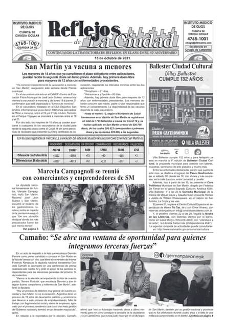 Portada de la edición del 15 de octubre 2021