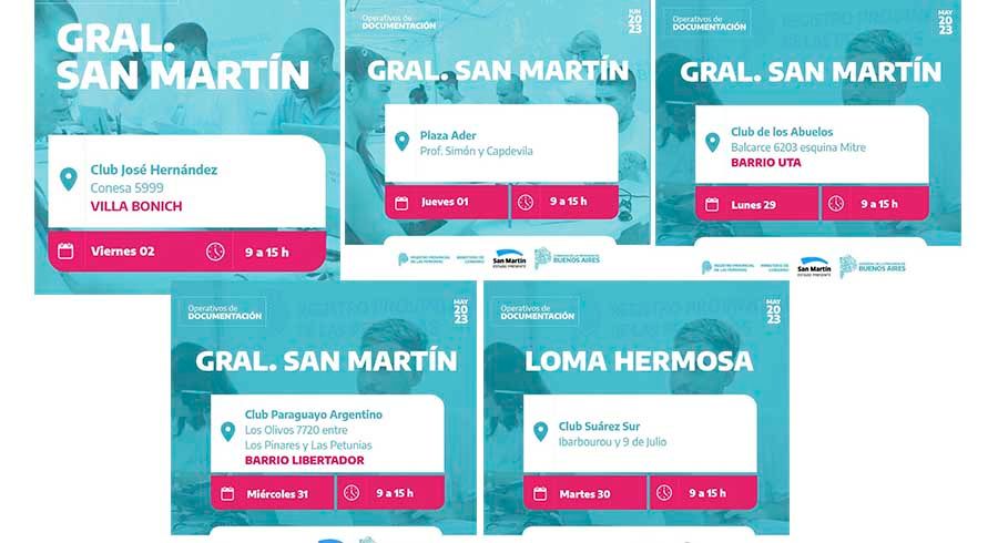 Operativo de documentación en San Martín