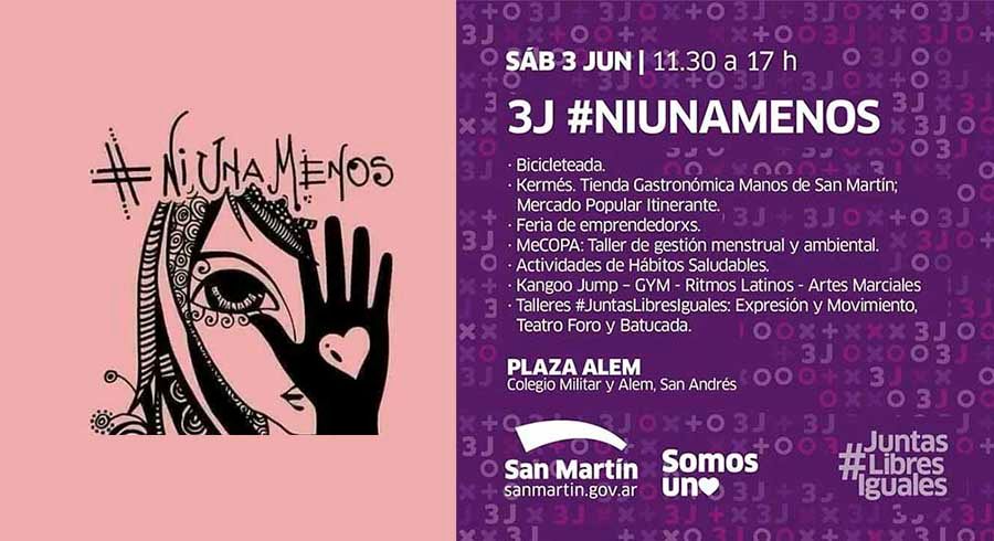 Ni Una Menos - La plaza Alem, por una sociedad libre de violencias
