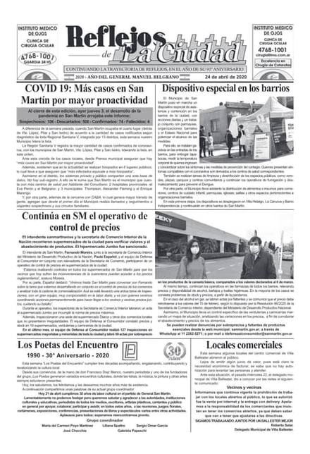 Portada de la edición del 24 de abril 2020