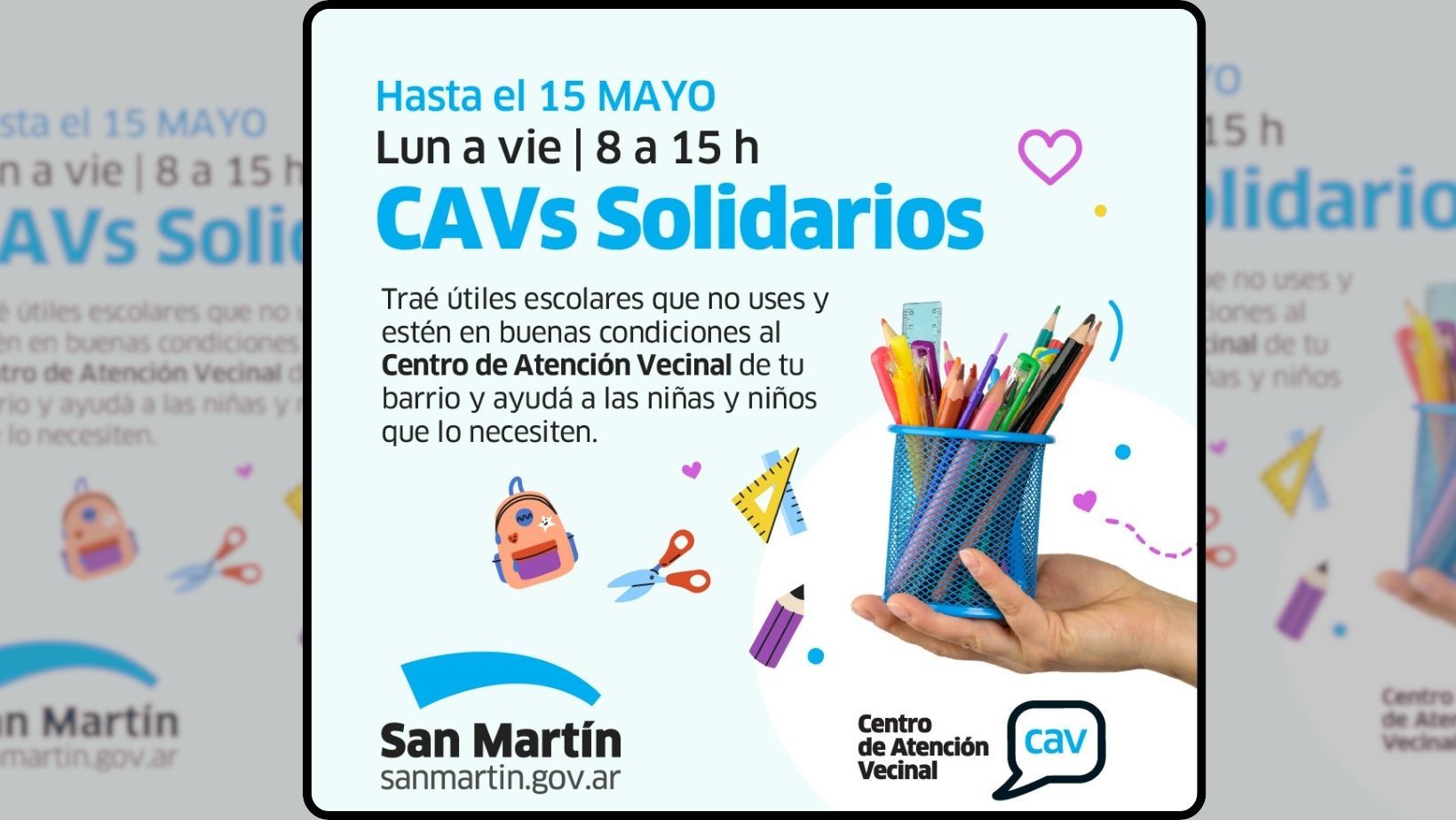 Colecta solidaria de útiles escolares