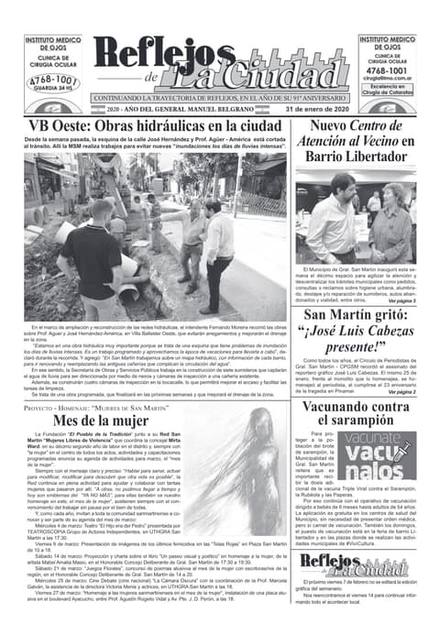 Portada de la edición del 31 de enero 2020