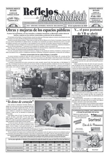 Portada de la edición del 25 de septiembre 2020