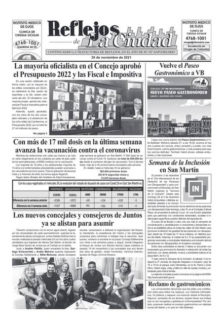 Portada de la edición del 26 de noviembre 2021