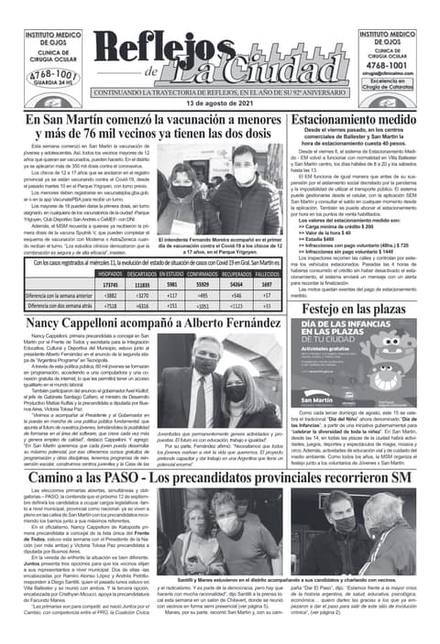 Portada de la edición del 13 de agosto 2021