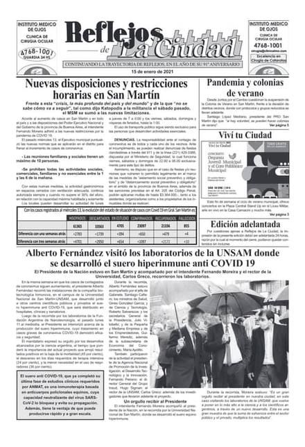 Portada de la edición del 15 de enero 2021