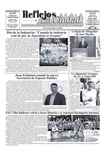 Portada de la edición del 4 de septiembre de 2026