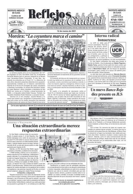 Portada de la edición del 12 de marzo 2021