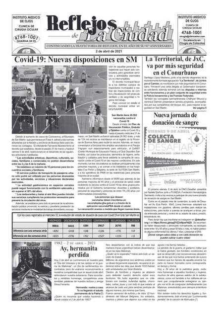 Portada de la edición del 2 de abril 2021