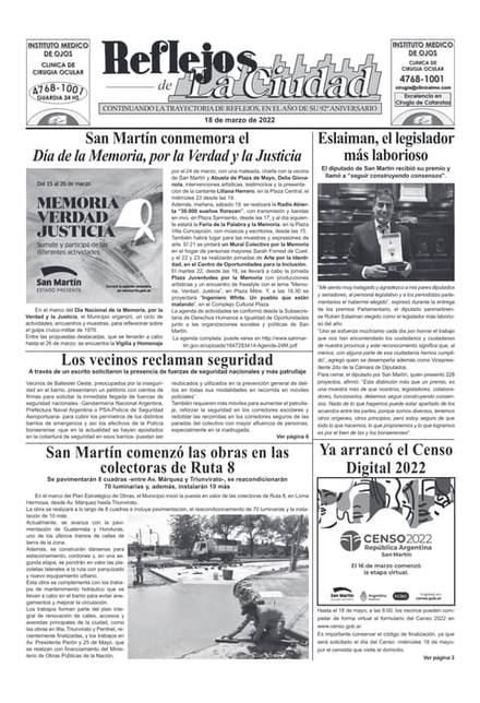 Portada de la edición del 18 de marzo 2022