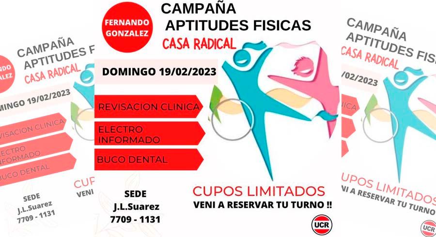 Campaña Extraordinaria de Aptitud Física en la Casa Radical