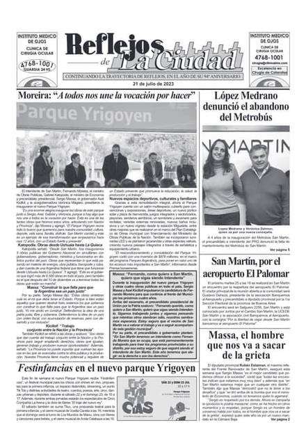 Portada de la edición del 21 de julio 2023