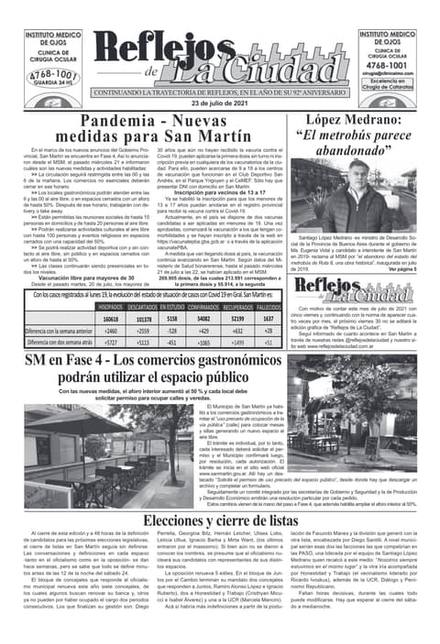 Portada de la edición del 23 de julio 2021