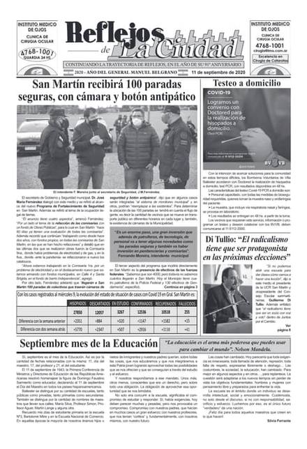 Portada de la edición del 11 de septiembre 2020