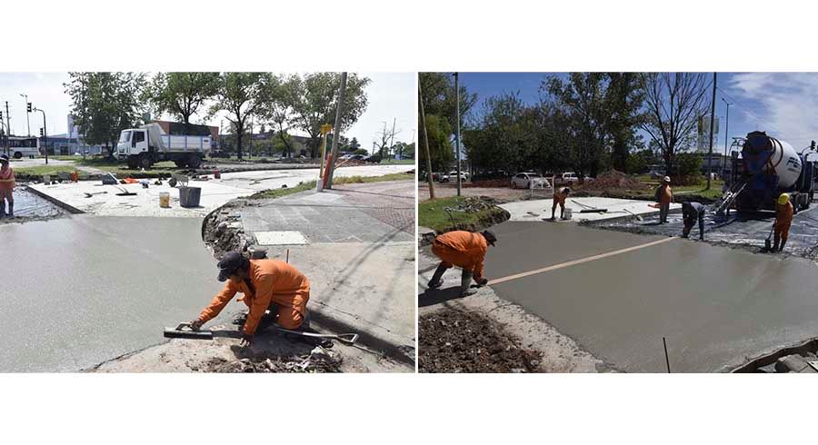 San Martín comenzó las obras en las colectoras de Ruta 8