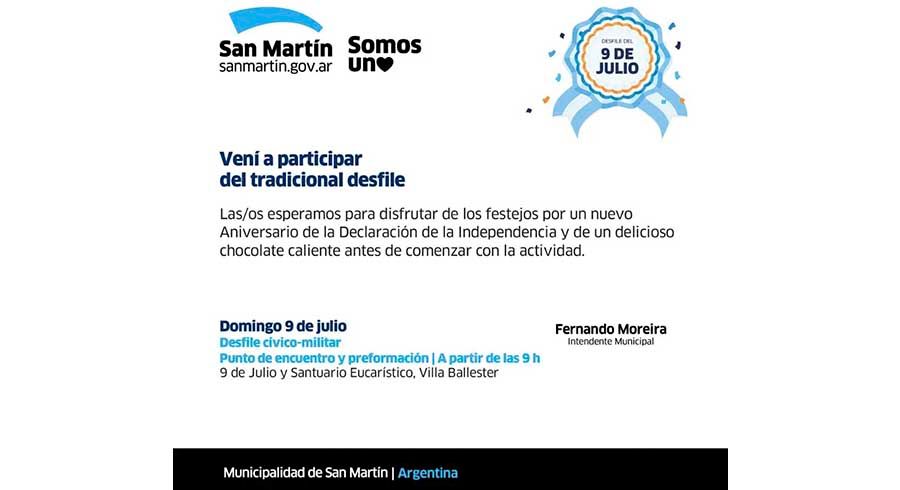 San Martín celebra el 9 de Julio