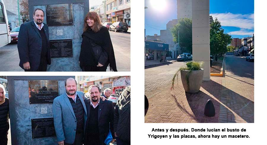Reclamo de la UCR-SM por el desparecido busto de Hipólito Yrigoyen