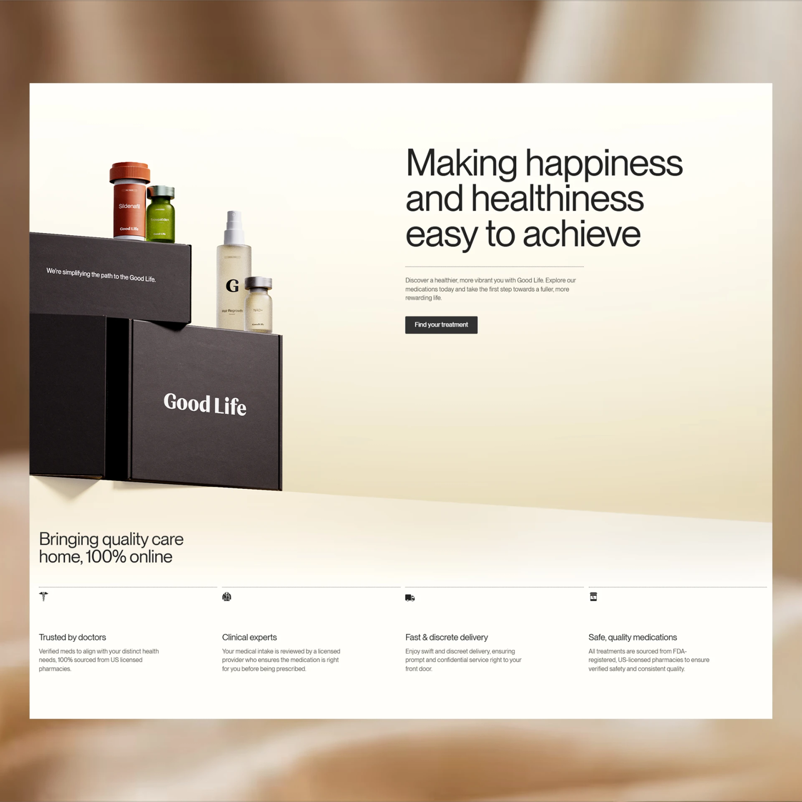 The Good Life homepage hero