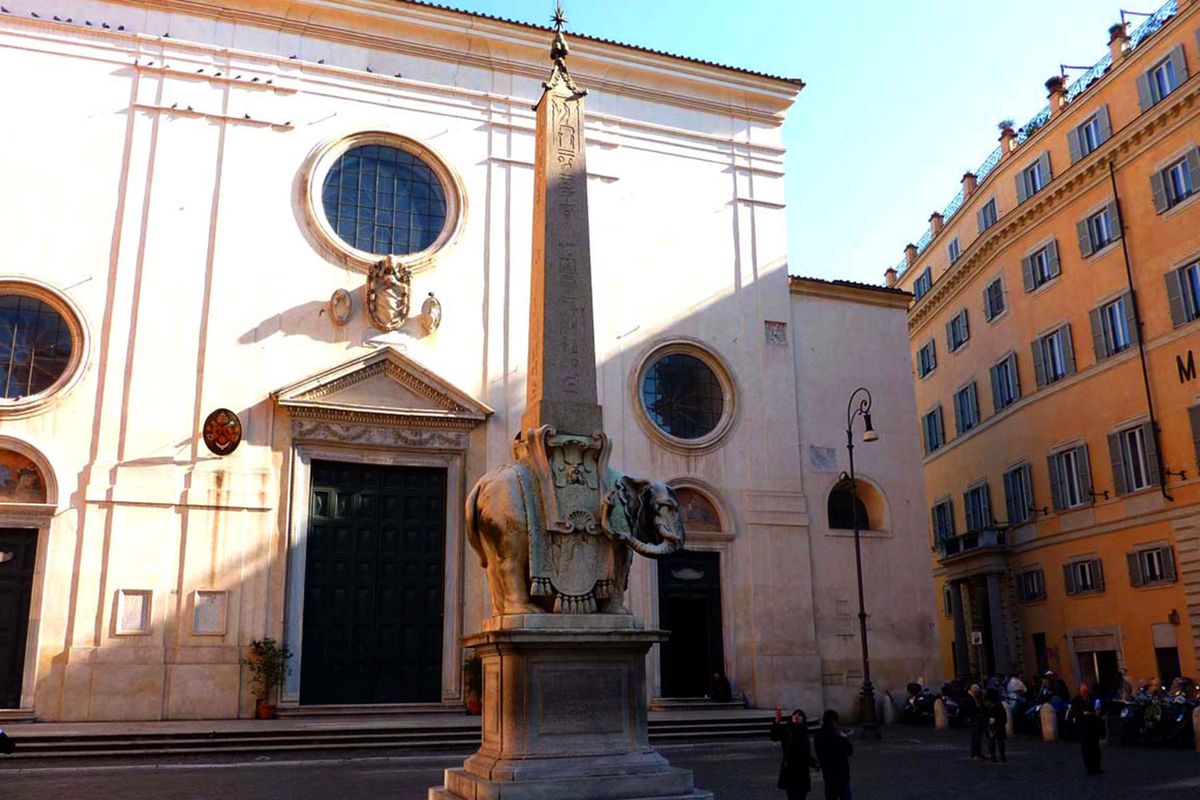 Elephant in front of Santa Maria sopra Minerva in Rome.