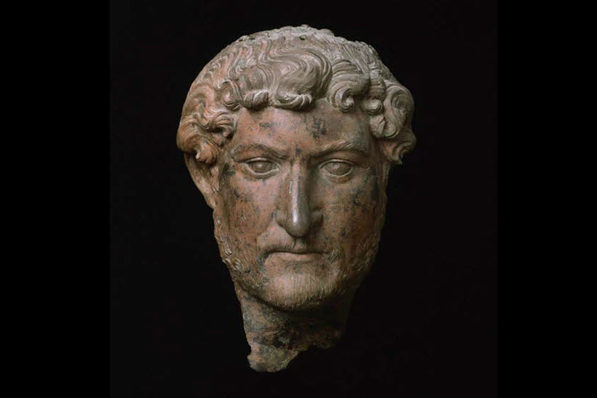 A bronze bust of Hadrian now in the Louvre Museum in Paris 