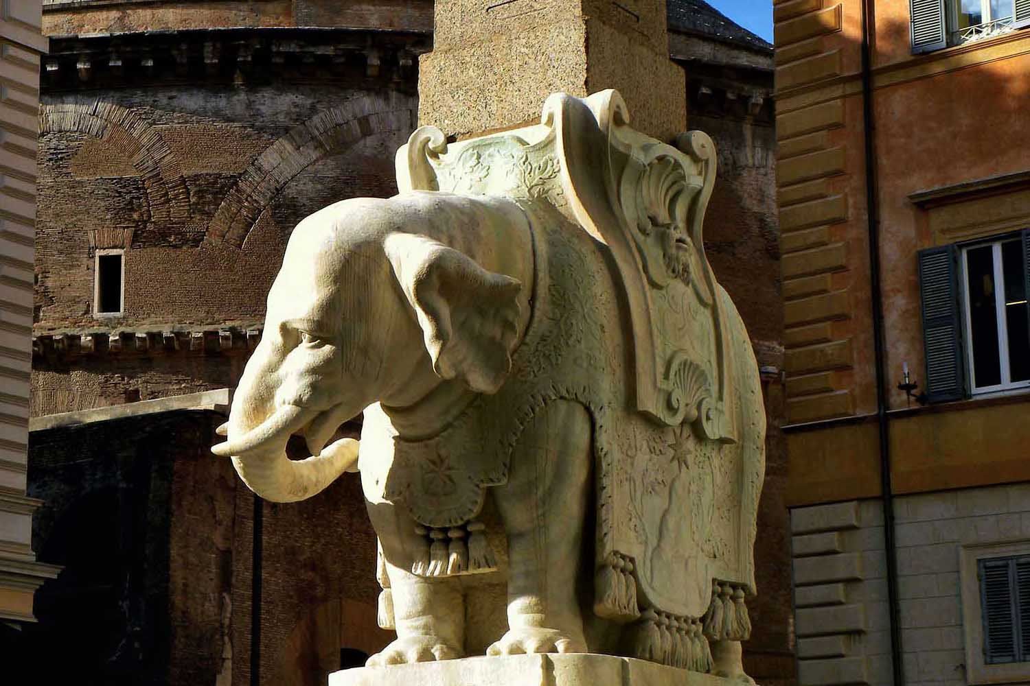 The Elephant on an obelisk in Piazza della Minerva in Rome