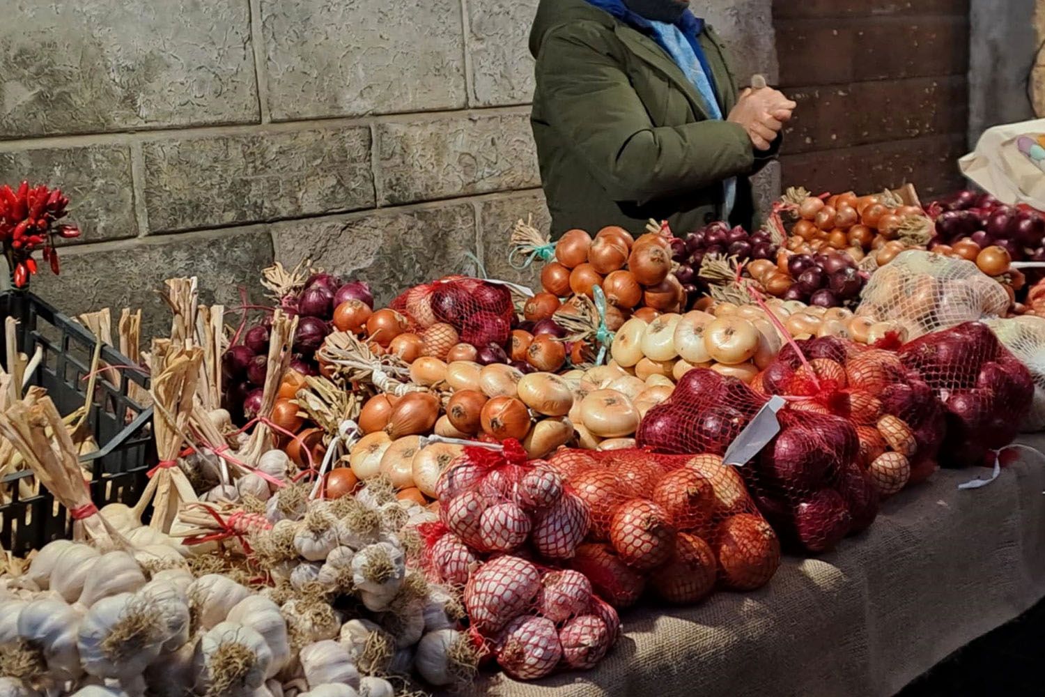 Winter Onions for sale in Bevagna in Umbria