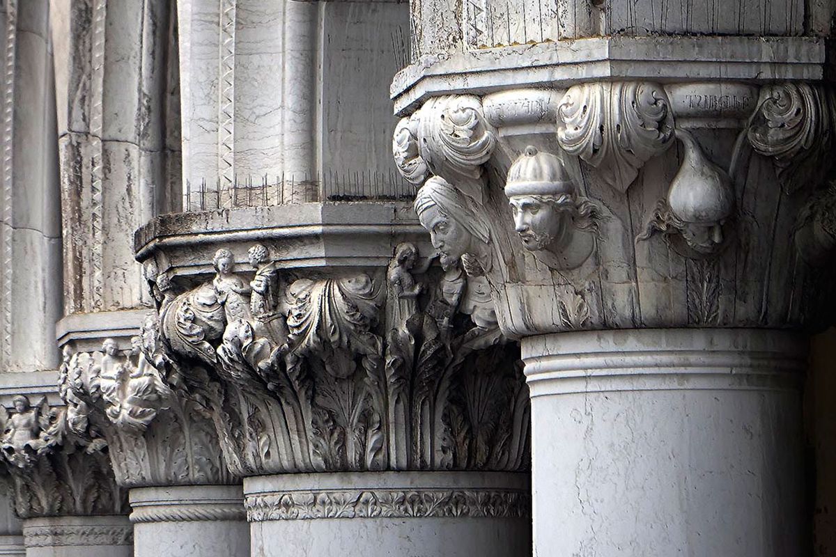 Venetian History carved in the Column Capitals of the Palace of the Doge