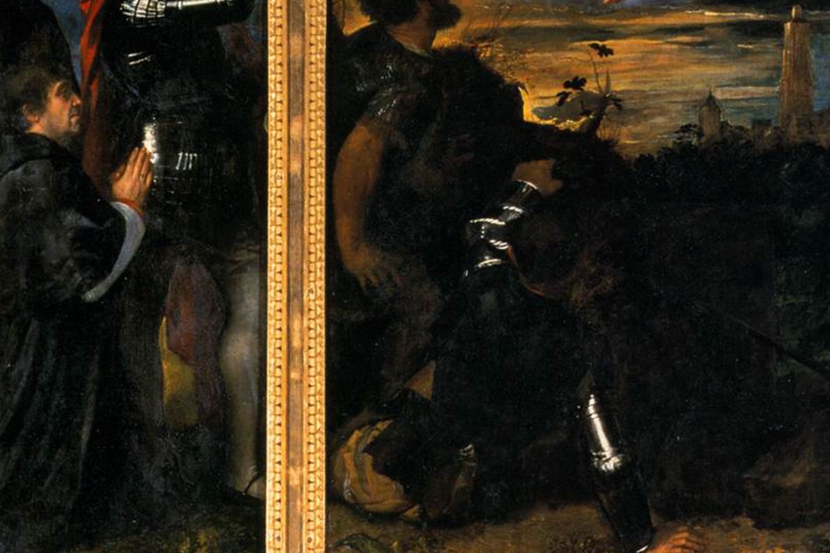 Altobello Averoldi praying as portrayed by Titian