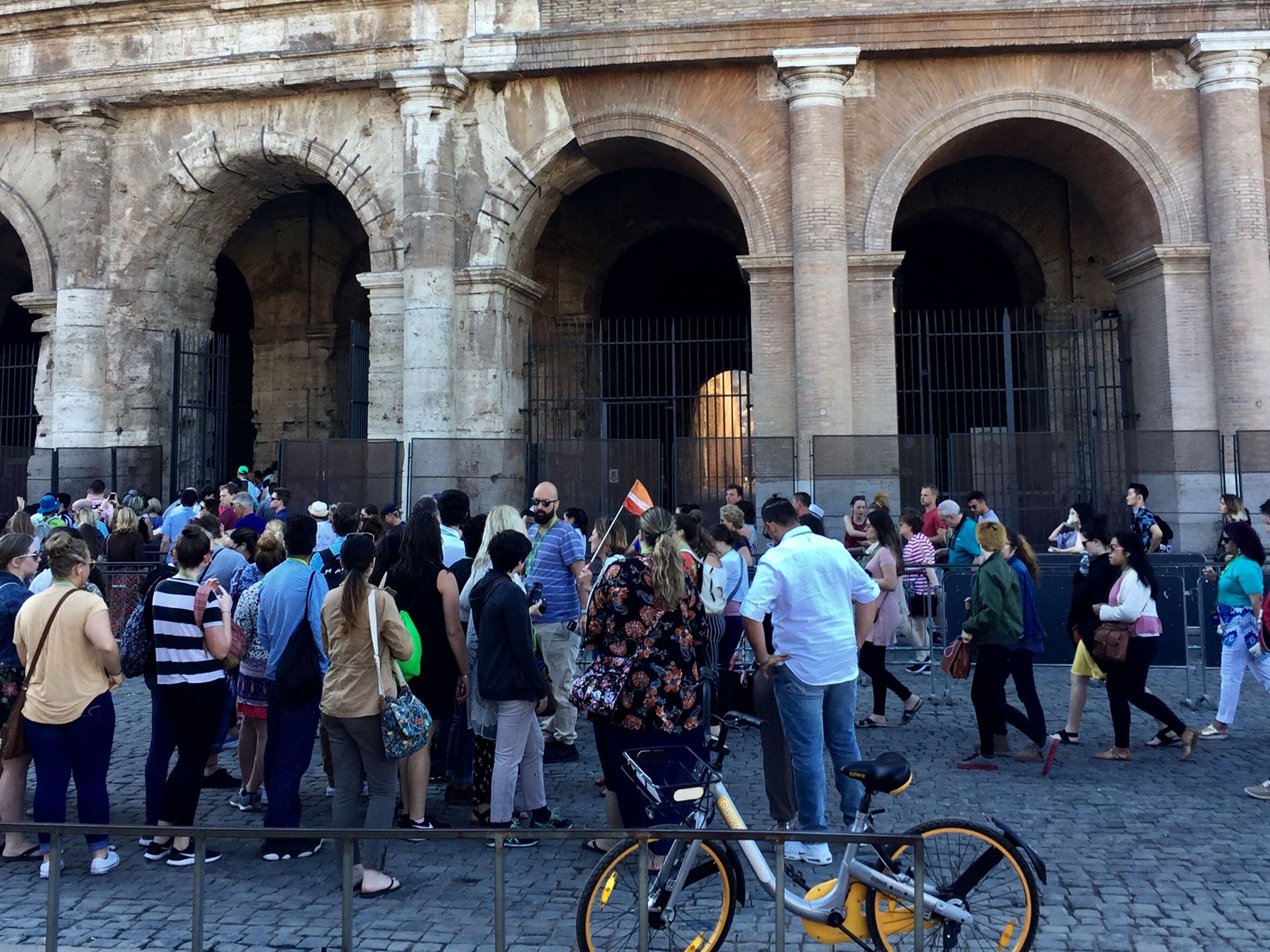 The long wait to get inside the Colosseum