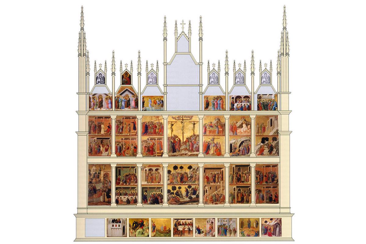  A digitized reconstruction of panels of the back of the Maestà. 