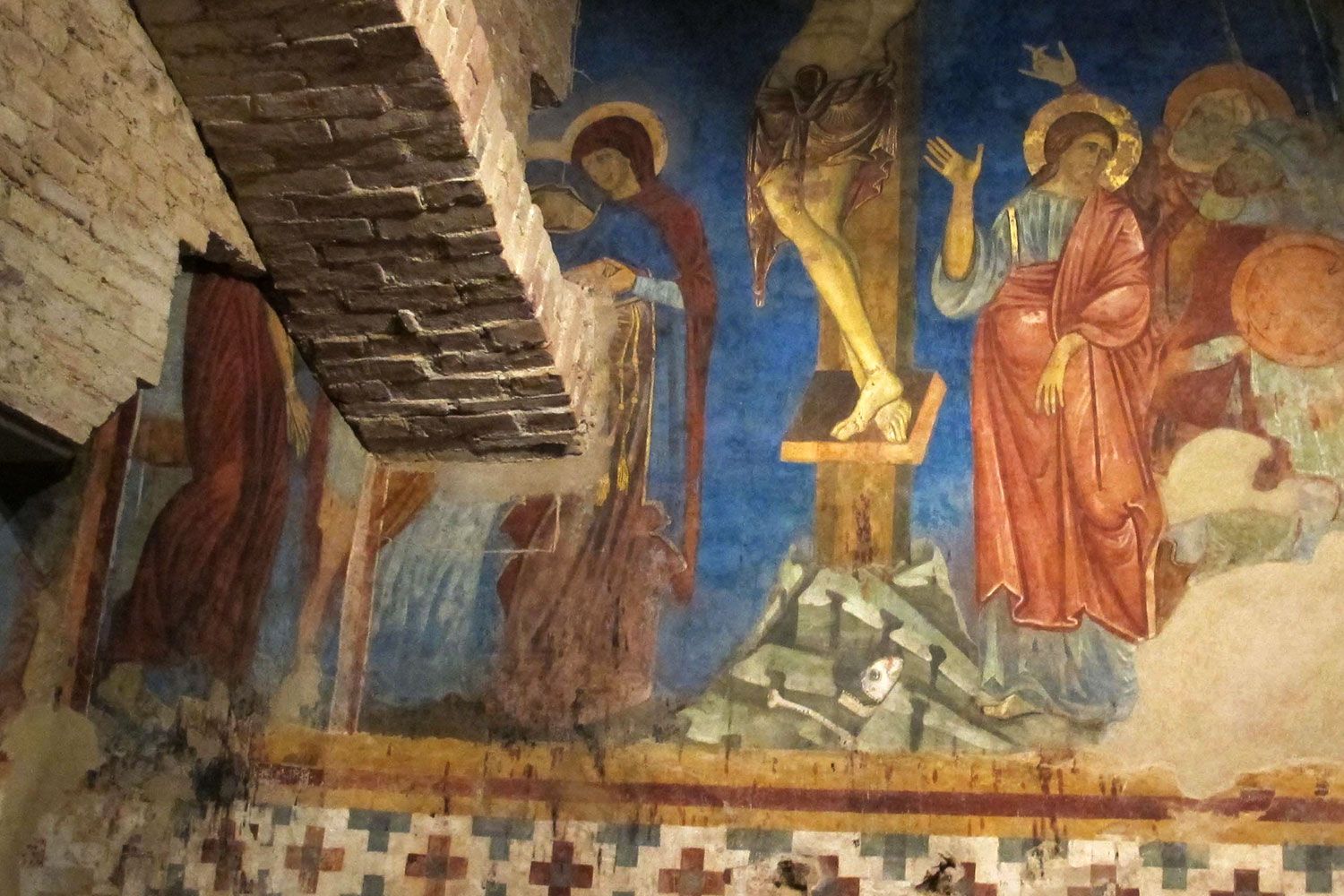 13th century fresco in the Crypt of the Duomo of Siena, Tuscany