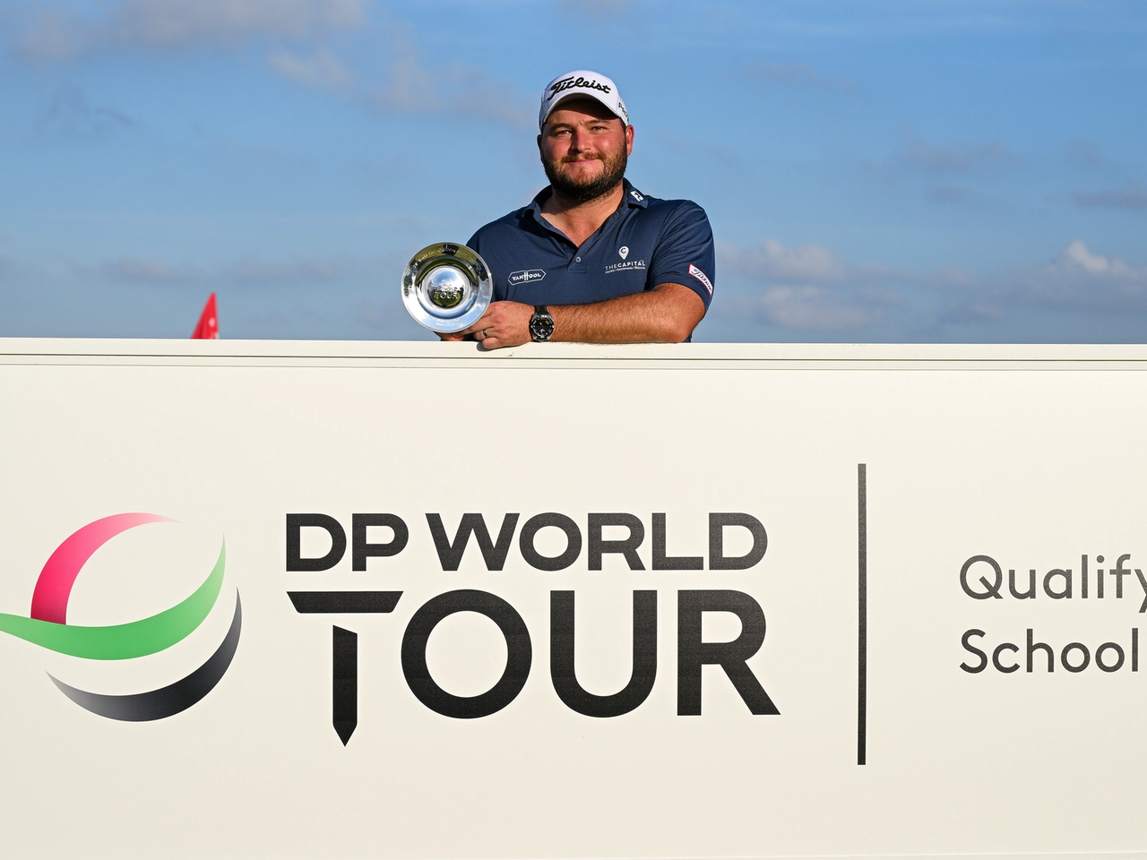 Zander Lombard with Q School trophy