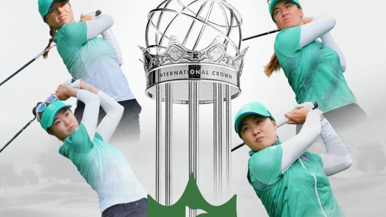 Hannah Green, Minjee Lee, Steph Kyriacou, Grace Kim and the trophy