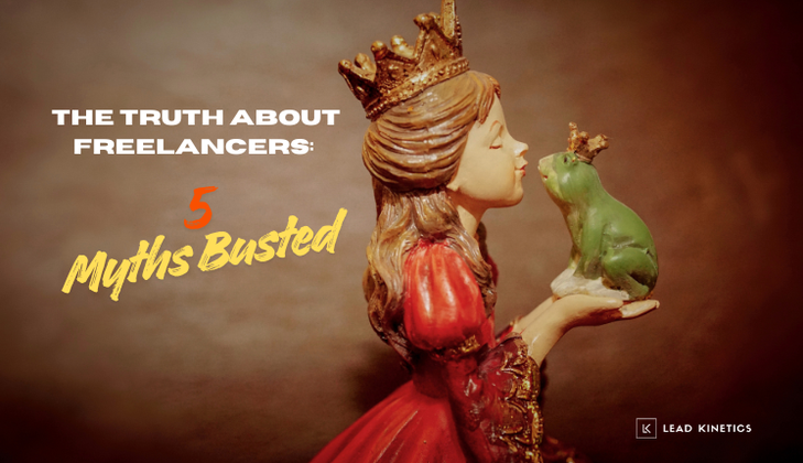 Freelancer myths being debunked, illustrated in a creative fairytale style